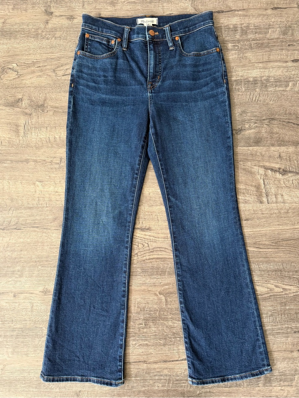 Madewell Kick Out Crop Jeans Womens Size 27 Blue Mid Rise Casual Flare Denim - Picture 6 of 16